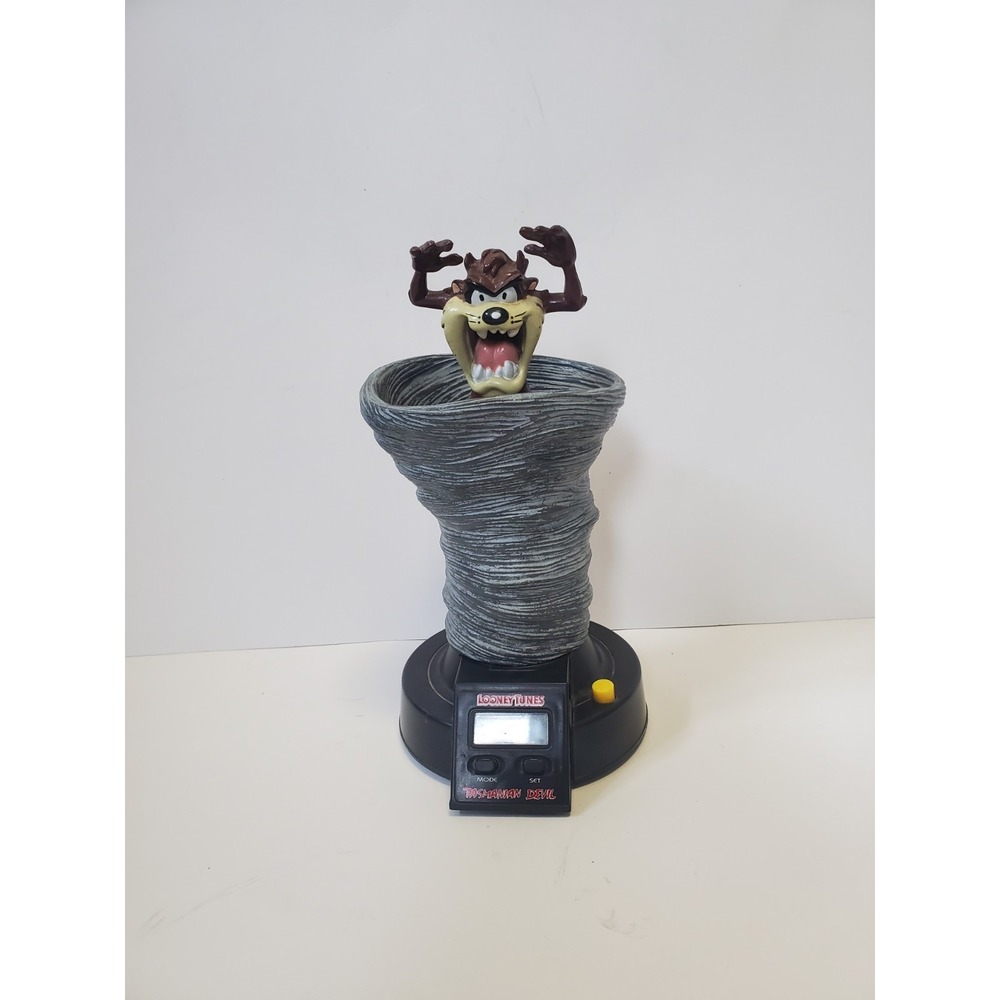 Vintage 1993 Looney Toons Tasmanian Devil Alarm Clock Partially Works *READ*